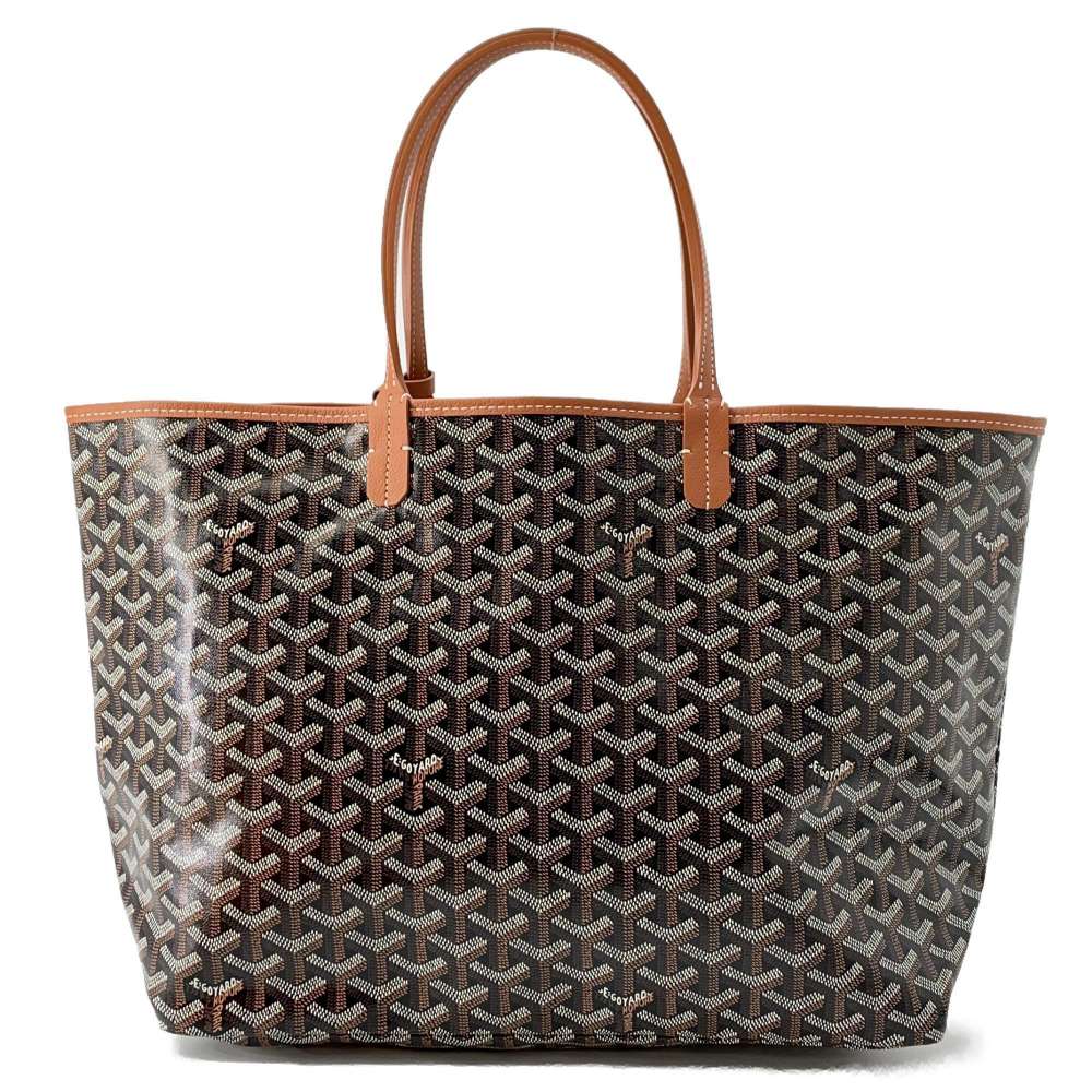 GOYARD Saint Louis Black/BrownSTLOUIPMLTY01CL03P PVC Coated Canvas Leather Size PM