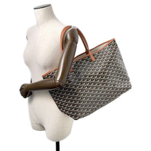Load image into Gallery viewer, GOYARD Saint Louis Black/BrownSTLOUIPMLTY01CL03P PVC Coated Canvas Leather Size PM
