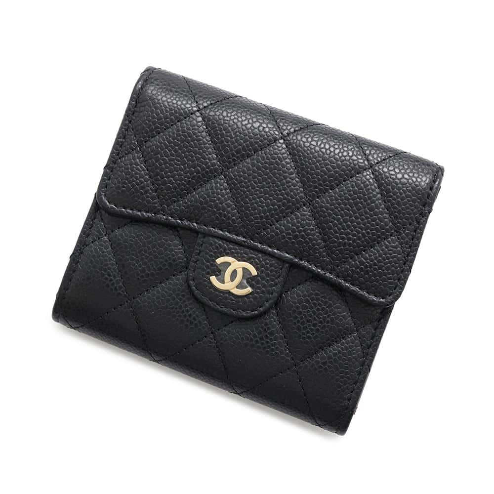 CHANEL Matelasse Classic Small Flap Wallet BlackAP0231 Caviar Leather