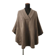 Load image into Gallery viewer, HERMES H logo poncho Size 34 Brown Wool 100%
