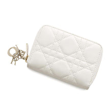 将图像加载到图库查看器中，Dior Lady Dior Cannage Voyage Coin purse WhiteS0985ONMJ_M030 Lambskin
