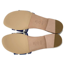 将图像加载到图库查看器中，Dior Dway Slide Sandals Toile de Jouy Blue/WhiteKCQ209RIY Leather Canvas Size 36 1/2
