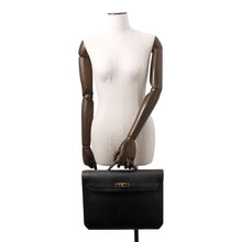 Load image into Gallery viewer, HERMES Kelly Depeche Black Vache Trekking Leather Size 36
