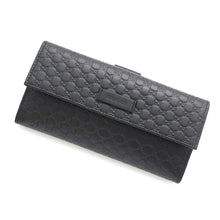 Load image into Gallery viewer, GUCCI Guccissima Bi-fold Long Wallet Cloth Black449393 Leather
