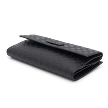 Load image into Gallery viewer, GUCCI Guccissima Bi-fold Long Wallet Cloth Black449393 Leather
