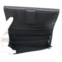 Load image into Gallery viewer, GUCCI Guccissima Bi-fold Long Wallet Cloth Black449393 Leather
