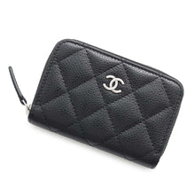 将图像加载到图库查看器中，CHANEL Matelasse Classic Zip Coin Purse BlackAP0216 Caviar Leather
