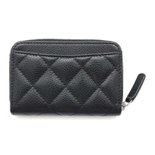 将图像加载到图库查看器中，CHANEL Matelasse Classic Zip Coin Purse BlackAP0216 Caviar Leather
