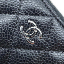 将图像加载到图库查看器中，CHANEL Matelasse Classic Zip Coin Purse BlackAP0216 Caviar Leather
