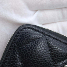 将图像加载到图库查看器中，CHANEL Matelasse Classic Zip Coin Purse BlackAP0216 Caviar Leather

