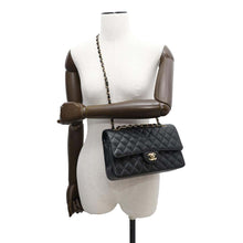 将图像加载到图库查看器中，CHANEL Matelasse W Flap ChainShoulder Bag BlackA01112 Caviar Leather Size 25

