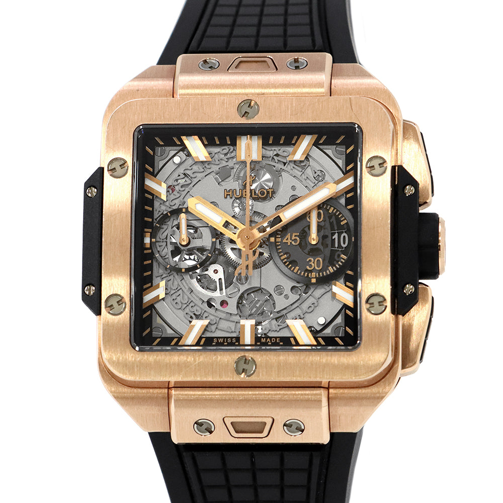 HUBLOT Square Bang Unico King Gold W42mm K18KG Rubber skeleton Dial821.OX.0180.RX