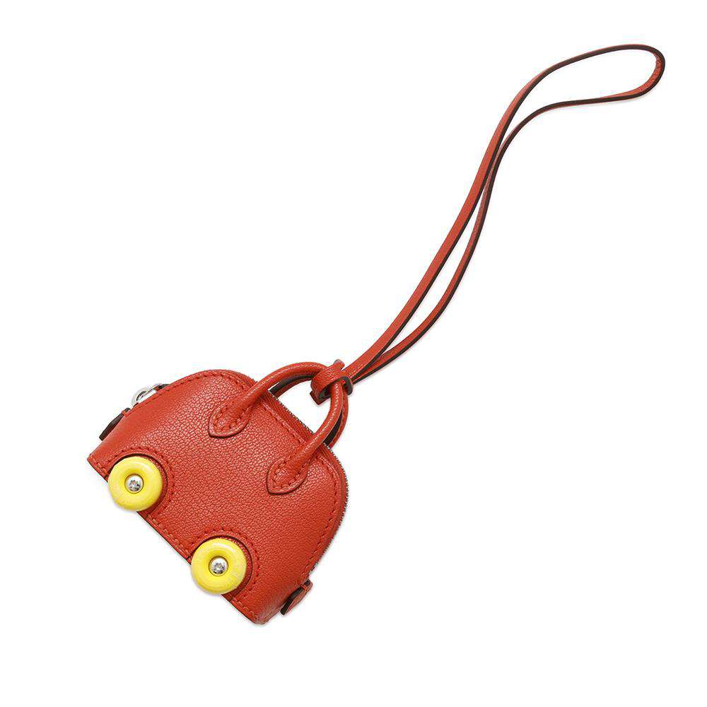 HERMES Bolide on Wheels Bag Charm Capucines/JauneCitron Chevre Myzore Goatskin