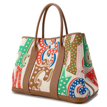 Load image into Gallery viewer, HERMES Garden Party Electric Capucines/Ecru/Beige/Gold Toile HPlume Negonda Leather Size PM
