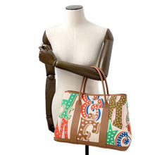 Load image into Gallery viewer, HERMES Garden Party Electric Capucines/Ecru/Beige/Gold Toile HPlume Negonda Leather Size PM
