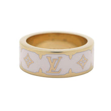 将图像加载到图库查看器中，LOUIS VUITTON Ring Nano Gram Size M BlancM1565M Enamel Gold Plated
