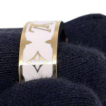 将图像加载到图库查看器中，LOUIS VUITTON Ring Nano Gram Size M BlancM1565M Enamel Gold Plated
