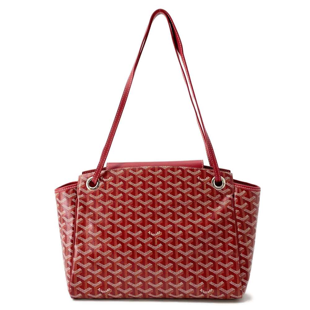 GOYARD Louette Tote Bag RedROUETTPMLTY02CL02P PVC Coated Canvas Leather Size PM