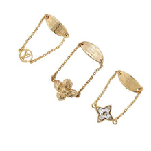 将图像加载到图库查看器中，LOUIS VUITTON Bague Blooming Strass 3-Ring Size M GoldM68378 Metal
