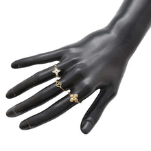 将图像加载到图库查看器中，LOUIS VUITTON Bague Blooming Strass 3-Ring Size M GoldM68378 Metal
