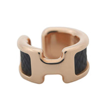 将图像加载到图库查看器中，HERMES Olympe ear cuff Size PM Black Metal Epsom
