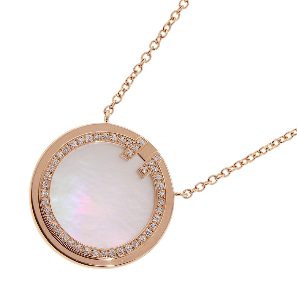TIFFANY&Co. ★Diamond & Mother of Pearl Circle Pendant64026801 18K Pink Gold