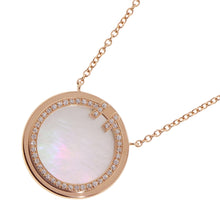 将图像加载到图库查看器中，TIFFANY&amp;Co. Diamond &amp; Mother of Pearl Circle Pendant64026801 18K Pink Gold
