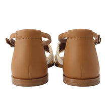 将图像加载到图库查看器中，HERMES Santorini Sandals Gold/BeigeH251069Z Canvas Leather Size 36
