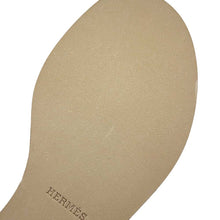 将图像加载到图库查看器中，HERMES Santorini Sandals Gold/BeigeH251069Z Canvas Leather Size 36
