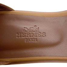 将图像加载到图库查看器中，HERMES Santorini Sandals Gold/BeigeH251069Z Canvas Leather Size 36
