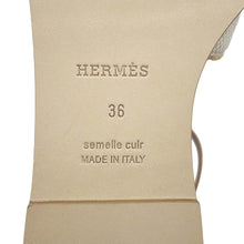 将图像加载到图库查看器中，HERMES Santorini Sandals Gold/BeigeH251069Z Canvas Leather Size 36

