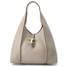 将图像加载到图库查看器中，TOD’S Timeless Hobo Bag Greige Leather Size Medium
