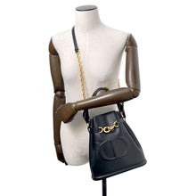 Load image into Gallery viewer, Dior C&#39;est Dior CD Embossed Bag BlackM2271UBHA Calf Leather Size Medium
