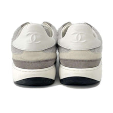 将图像加载到图库查看器中，CHANEL CC Logo Sneakers GrayG46014 Wool Suede Leather Size 42
