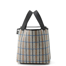 将图像加载到图库查看器中，HERMES Picotin Lock Black/Ecru/Fauve/Blue Zanzibar Swift Leather Toile H Size PM
