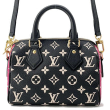 将图像加载到图库查看器中，LOUIS VUITTON Speedy Bandouliere Noir/White/PinkM46088 Monogram Empreinte Leather Size 20
