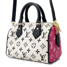 将图像加载到图库查看器中，LOUIS VUITTON Speedy Bandouliere Noir/White/PinkM46088 Monogram Empreinte Leather Size 20
