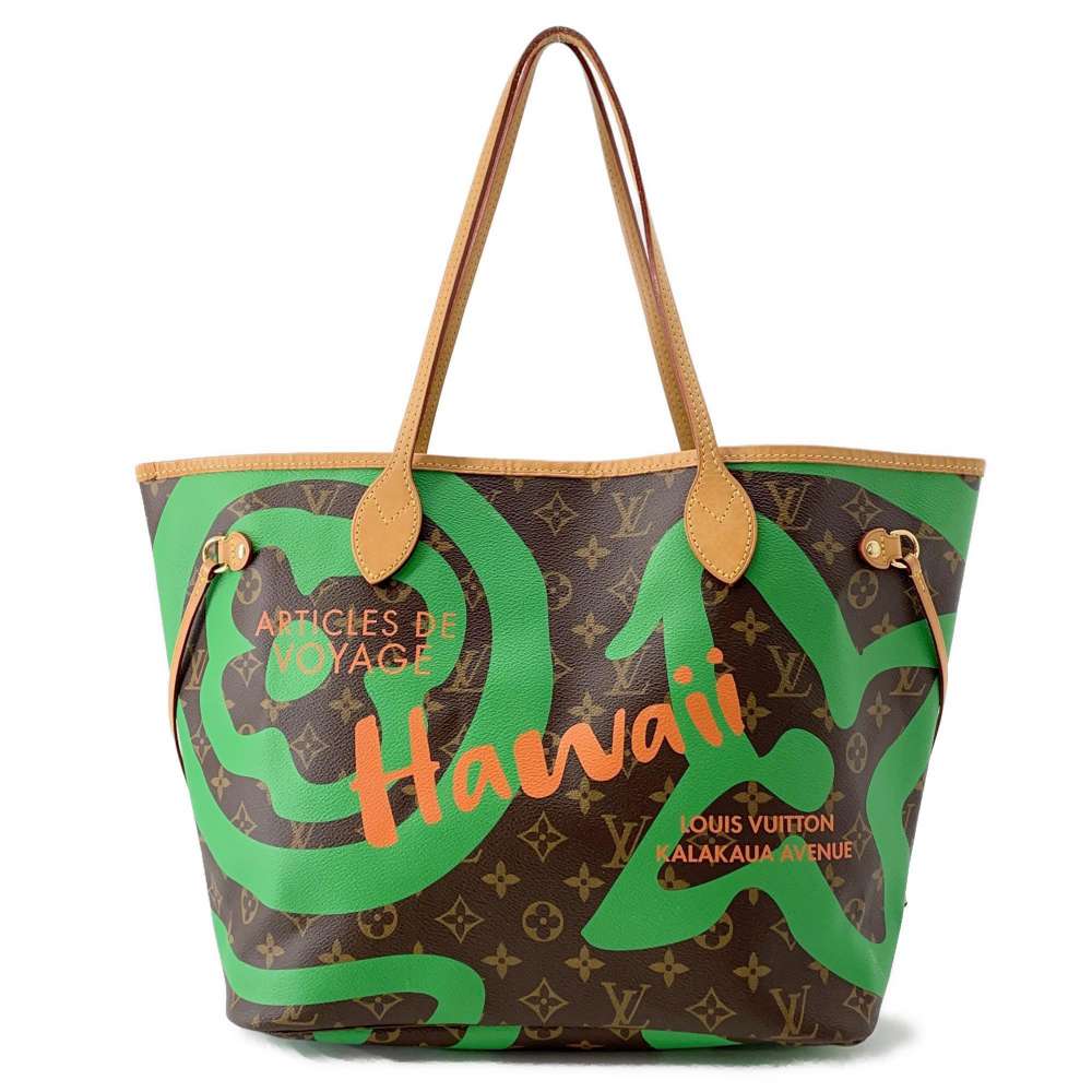 LOUIS VUITTON Neverfull_ Hawaii Limited GreenM44198 Monogram Size MM