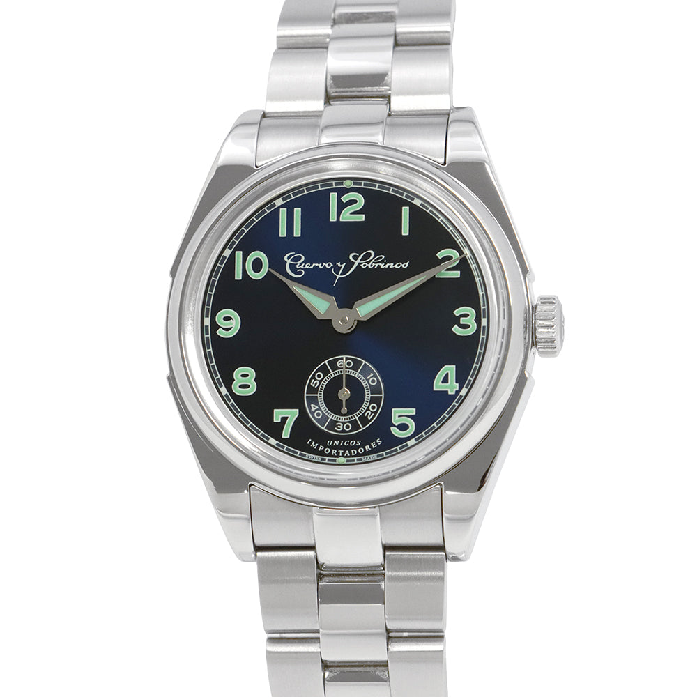 CUERVO Y SOBRINOS Cuervo y Sobrinos Robusto W38.5mm Stainless Steel Blue Dial3162B-1B