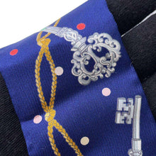 Load image into Gallery viewer, HERMES Twilly LE CLES A POIS Marine/Grease Algeon Silk100%
