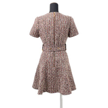 将图像加载到图库查看器中，LOUIS VUITTON Belted Tweed Skater Dress Size 38 Multicolor Wool 56% Cotton19% Polyester9% Nylon9% Rayon7%
