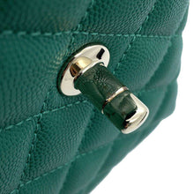 将图像加载到图库查看器中，CHANEL Handbag CC Logo Top Handle GreenAS2215 Caviar Leather Size XXS
