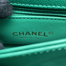 将图像加载到图库查看器中，CHANEL Handbag CC Logo Top Handle GreenAS2215 Caviar Leather Size XXS
