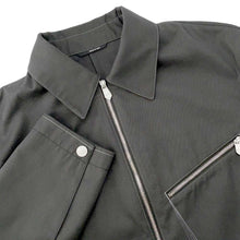 将图像加载到图库查看器中，HERMES Straight cut jacket with zip Size 48 Dark Gray Polyester65% Cotton35%
