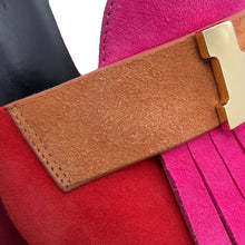 Load image into Gallery viewer, HERMES Sandals Pink/Multicolor suede Size 35 1/2
