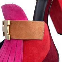 Load image into Gallery viewer, HERMES Sandals Pink/Multicolor suede Size 35 1/2
