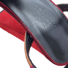 Load image into Gallery viewer, HERMES Sandals Pink/Multicolor suede Size 35 1/2
