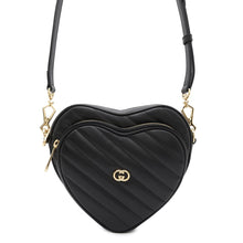 将图像加载到图库查看器中，GUCCI Interlocking G Heart Shoulder Bag Black751628 Leather
