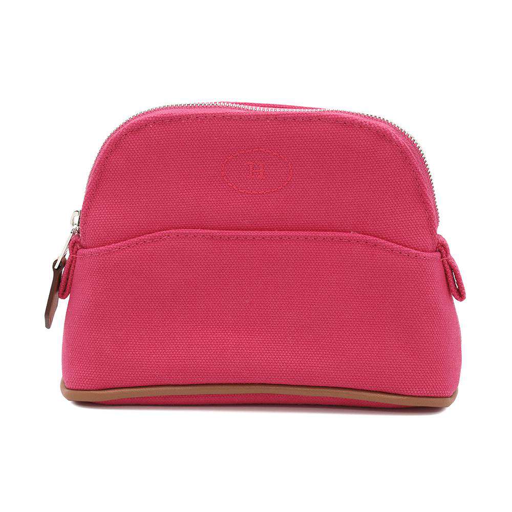 HERMES Bolide Pouch Hibiscus Cotton Leather Size Mini mini