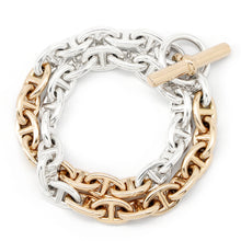 将图像加载到图库查看器中，HERMES Chaine d&#39;Ancre Double Tour Bracelet 37 links Size PM SV925 K18PG
